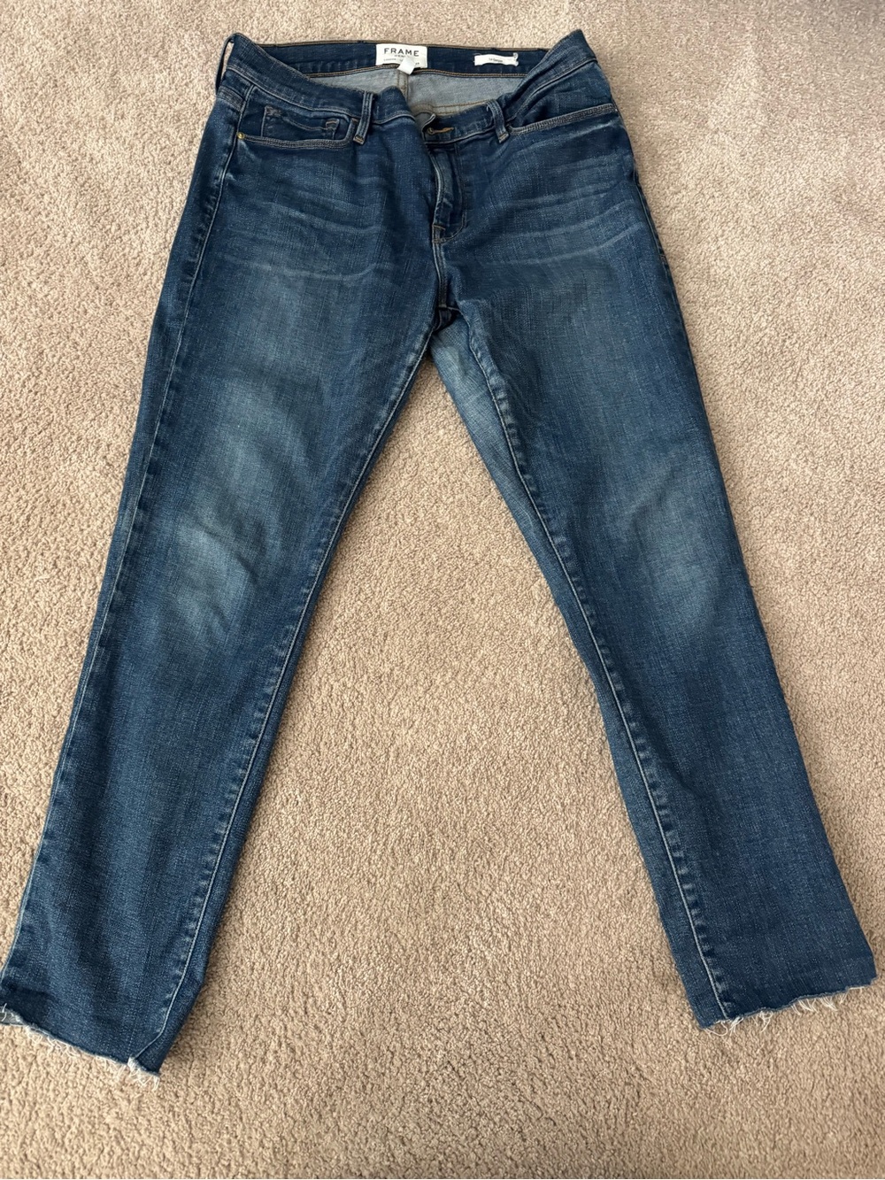 Frame Denim Le Garcon Jeans in Dark Blue